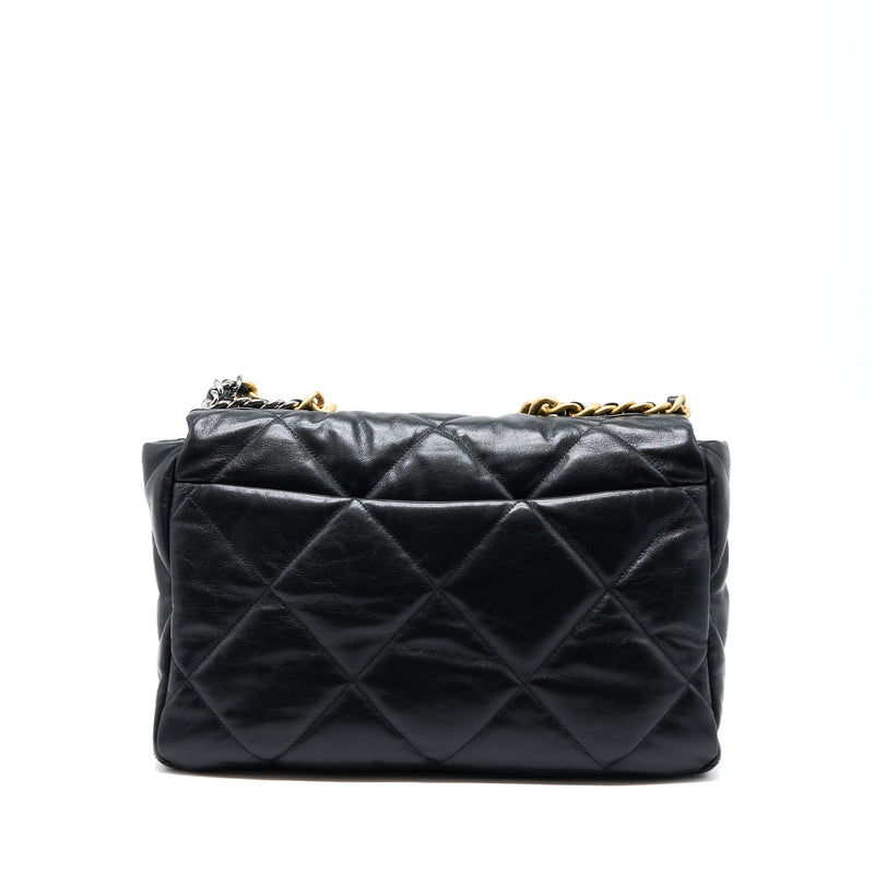 Chanel MAXI 19 Bag Goatskin Black Multicolour Hardware