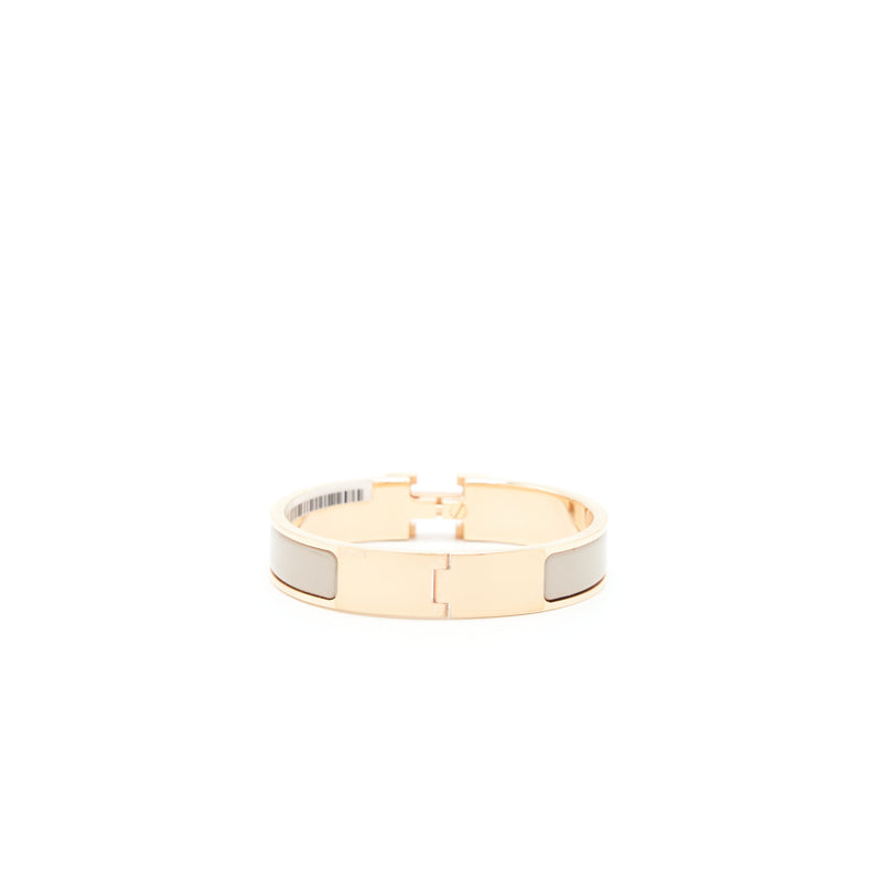 Hermes Size PM Clic H Bracelet Marron Glacé RGHW