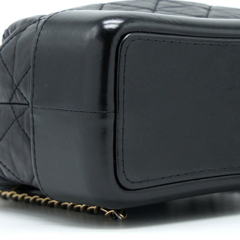 Chanel Small Gabrielle Backpack Aged Calfskin Black Multicolour Hardware