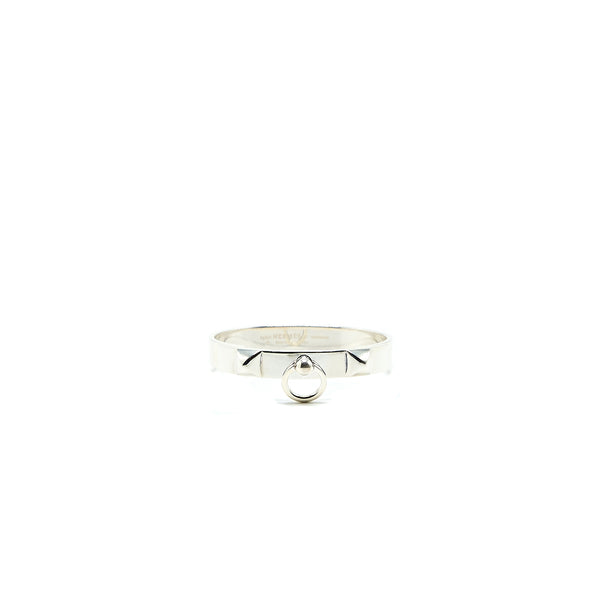 Hermes Size ST Collier De Chien Bracelet in Sterling Silver