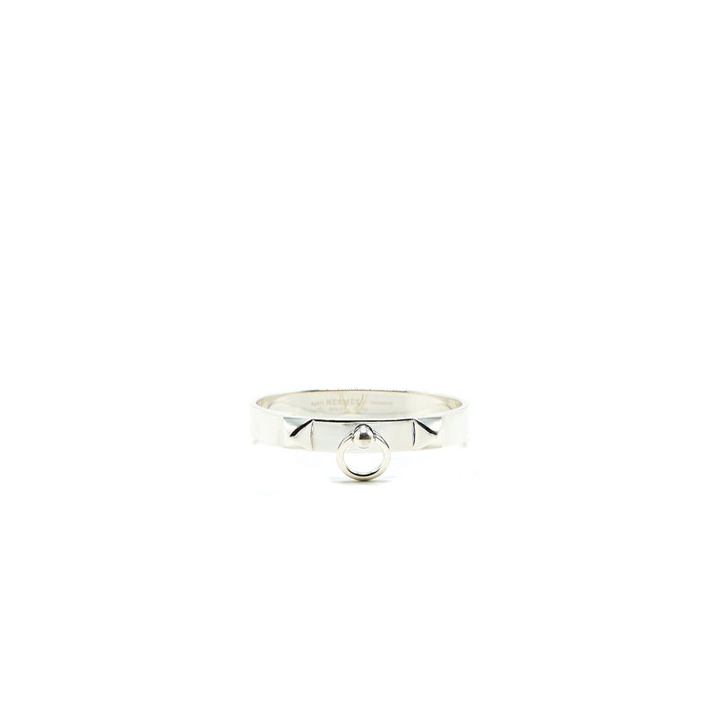 Hermes Size ST Collier De Chien Bracelet in Sterling Silver