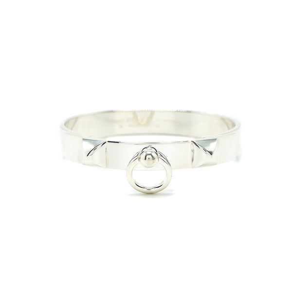 Hermes Size ST Collier De Chien Bracelet in Sterling Silver