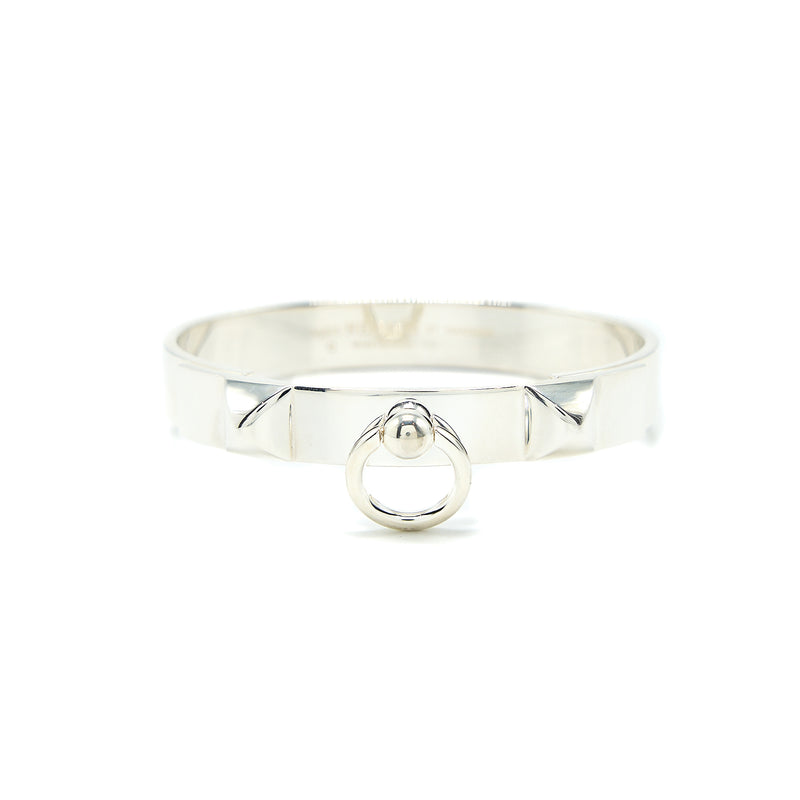Hermes Size ST Collier De Chien Bracelet in Sterling Silver