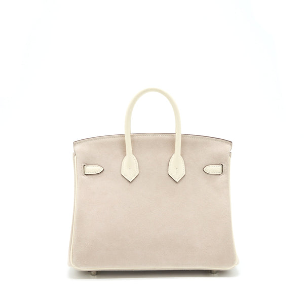 Hermes Birkin 25 Grizzly And Swift Nata/Glycine SHW Stamp U