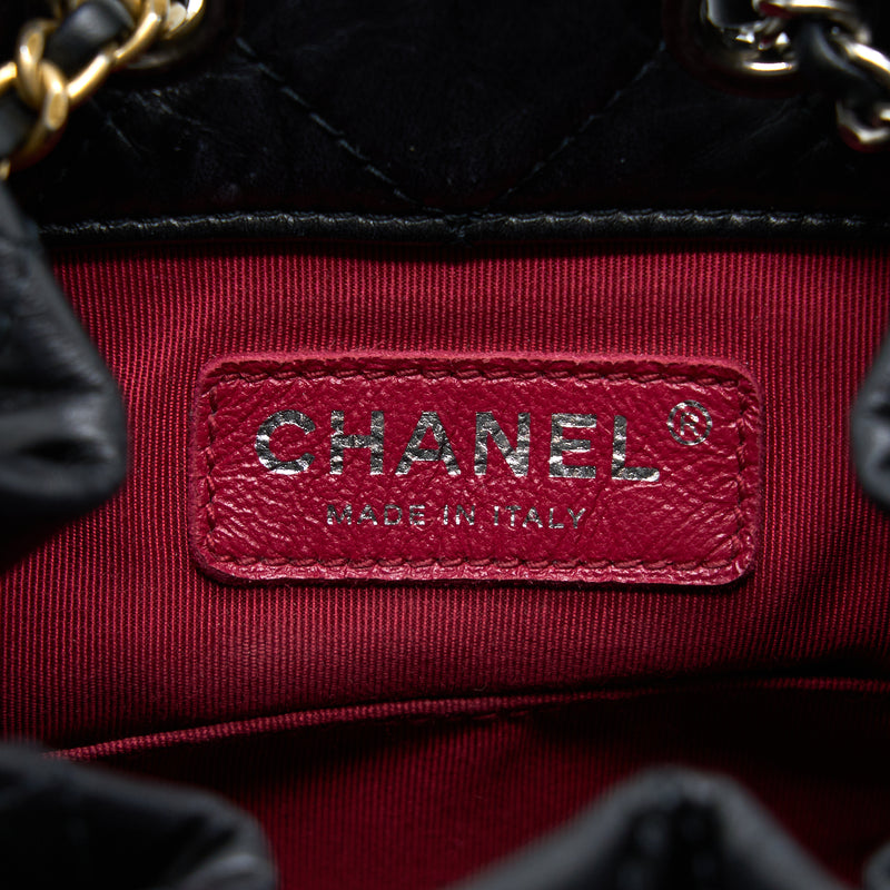 Chanel Small Gabrielle Backpack Aged Calfskin Black Multicolour Hardware