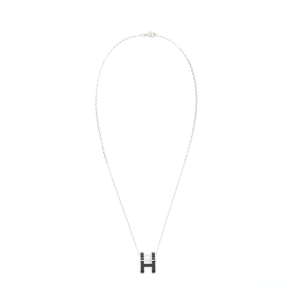 Hermes Pop H Pendant Black SHW