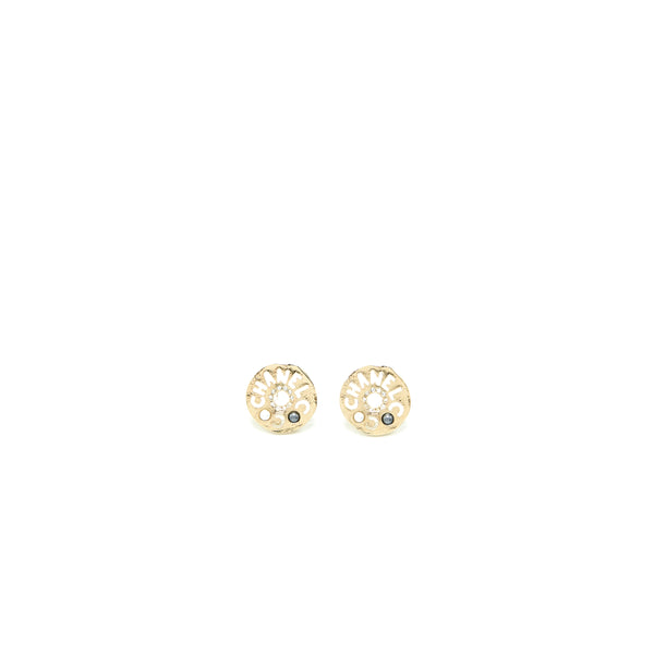 Chanel Round Letters Earrings Crystal Pearl LGHW
