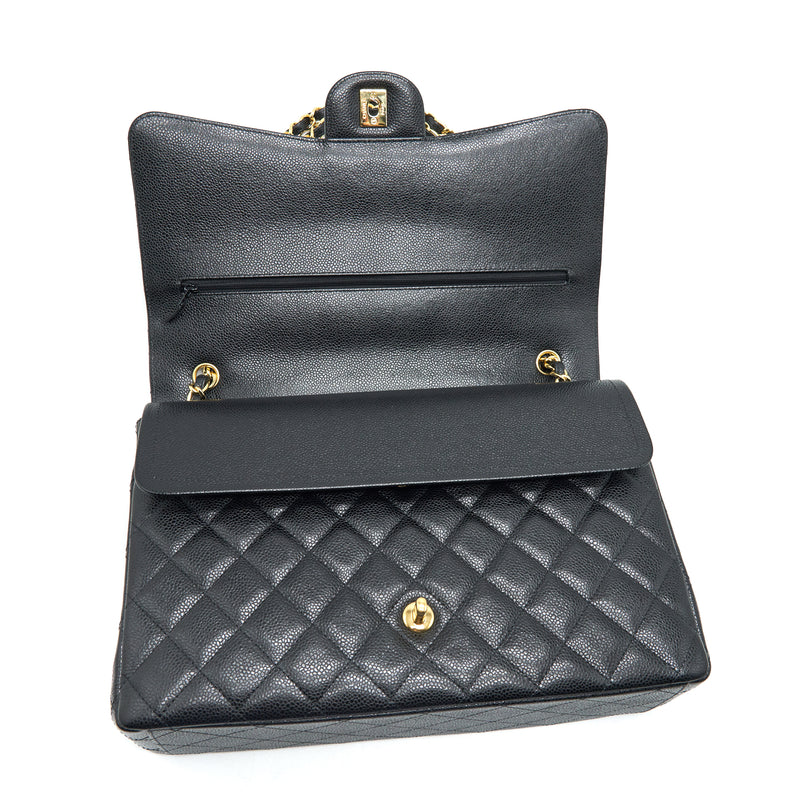 Chanel Maxi Classic Double Flap Caviar black GHW serial 20