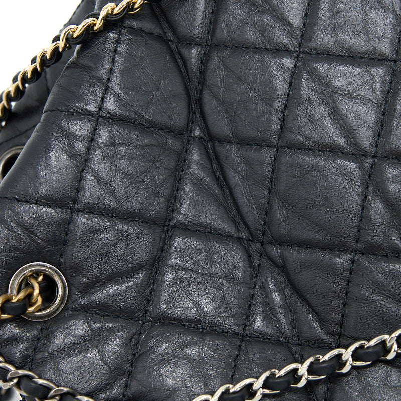 Chanel Small Gabrielle Backpack Aged Calfskin Black Multicolour Hardware