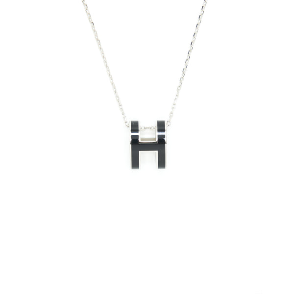 Hermes Pop H Pendant Black SHW