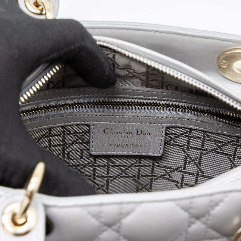 Dior Medium Lady Dior Lambskin Grey LGHW