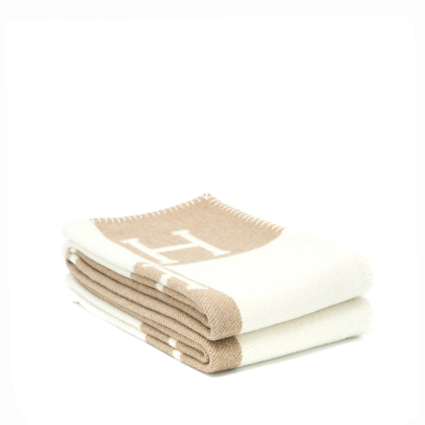 Hermes Avalon Baby Blanket Noisette Moyen / Blanc 100 x 140cm