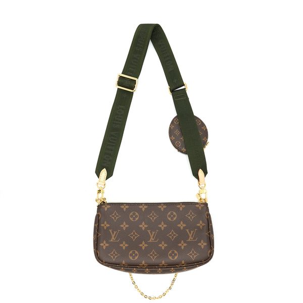 Louis Vuitton multi Pochette accessories monogram Canvas with khaki strap
