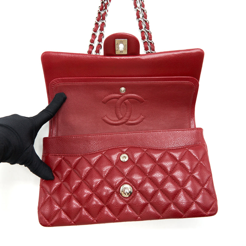 Chanel Medium Classic Double Flap Bag Caviar Red SHW