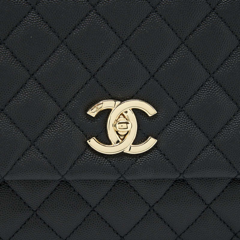 Chanel Medium Coco Handle 28cm Caviar Black LGHW