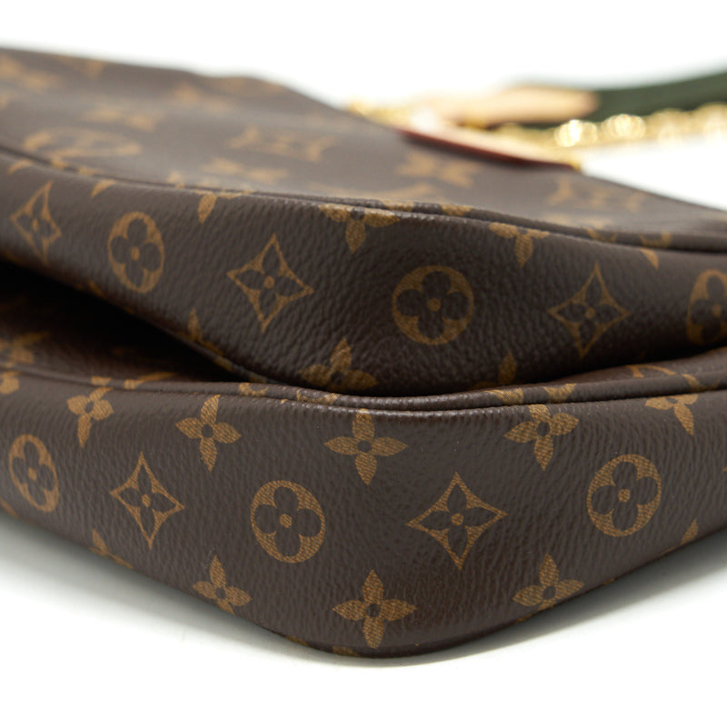 Louis Vuitton multi Pochette accessories monogram Canvas with khaki strap