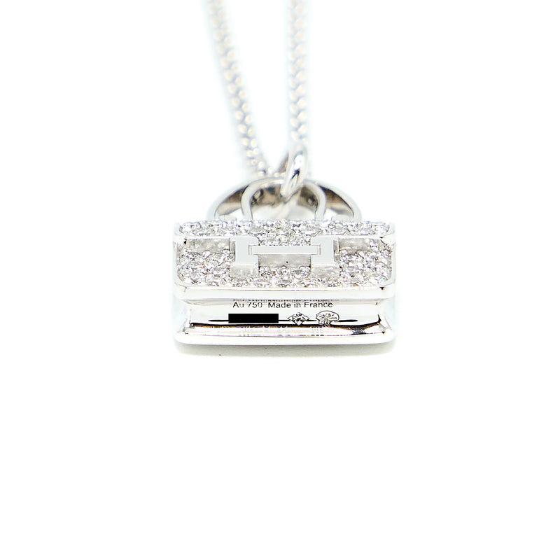 Hermes Amulette Constance Pendant White Gold Diamonds