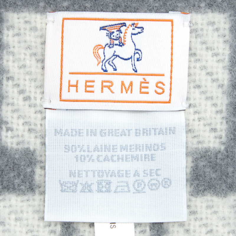 Hermes Avalon Passé-Passé Baby Blanket 100 x 140cm Gris Clair