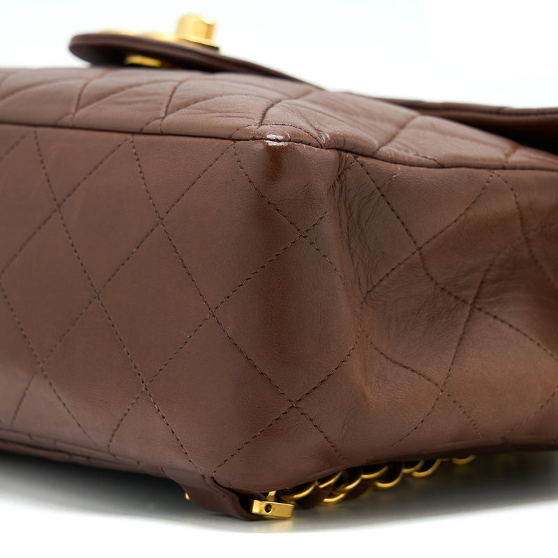 Chanel Vintage Classic Timeless Backpack Lambskin Brown GHW