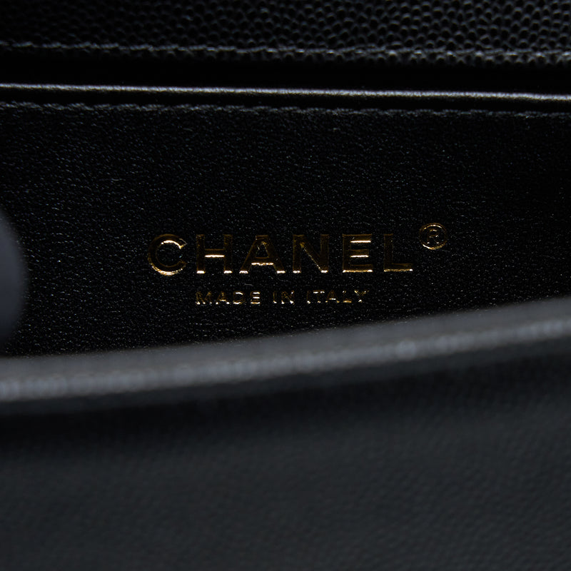 Chanel Small Boy Caviar Black Brushed GHW (Microchip)