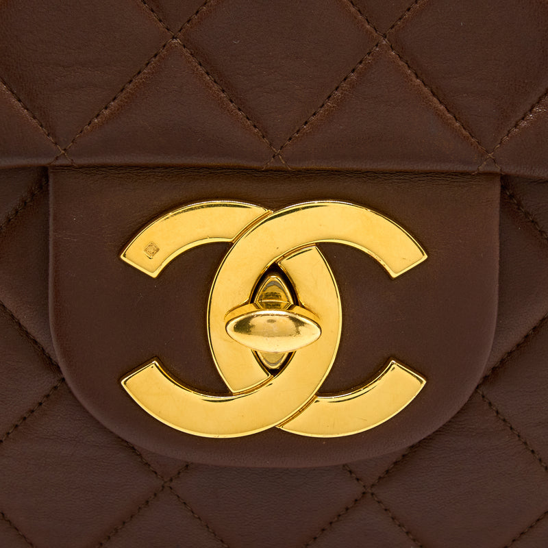 Chanel Vintage Classic Timeless Backpack Lambskin Brown GHW