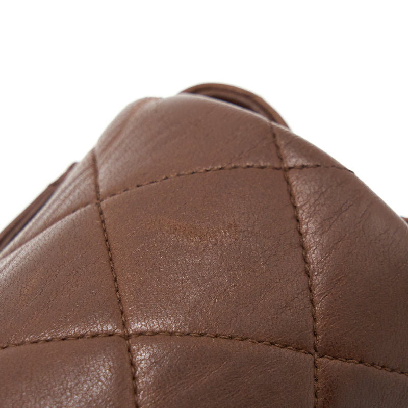 Chanel Vintage Classic Timeless Backpack Lambskin Brown GHW