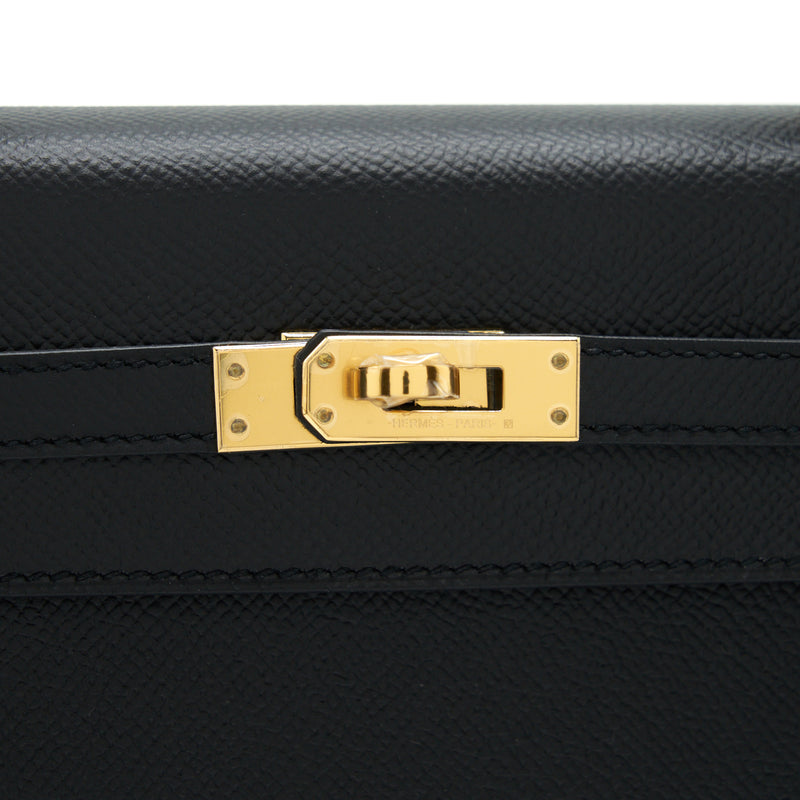 Hermes Kelly 25 Epsom Black GHW Stamp D