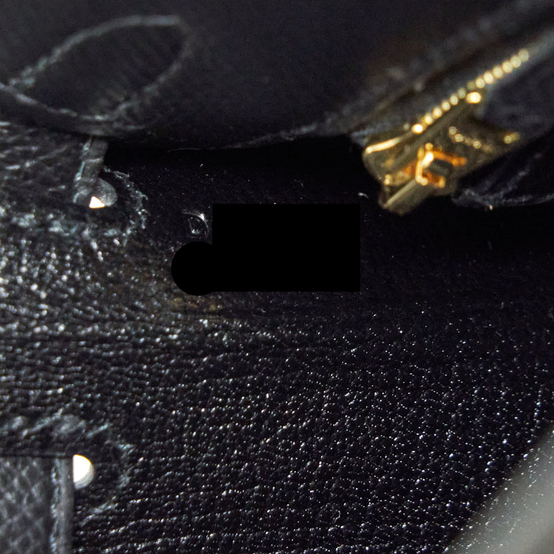 Hermes Kelly 25 Epsom Black GHW Stamp D