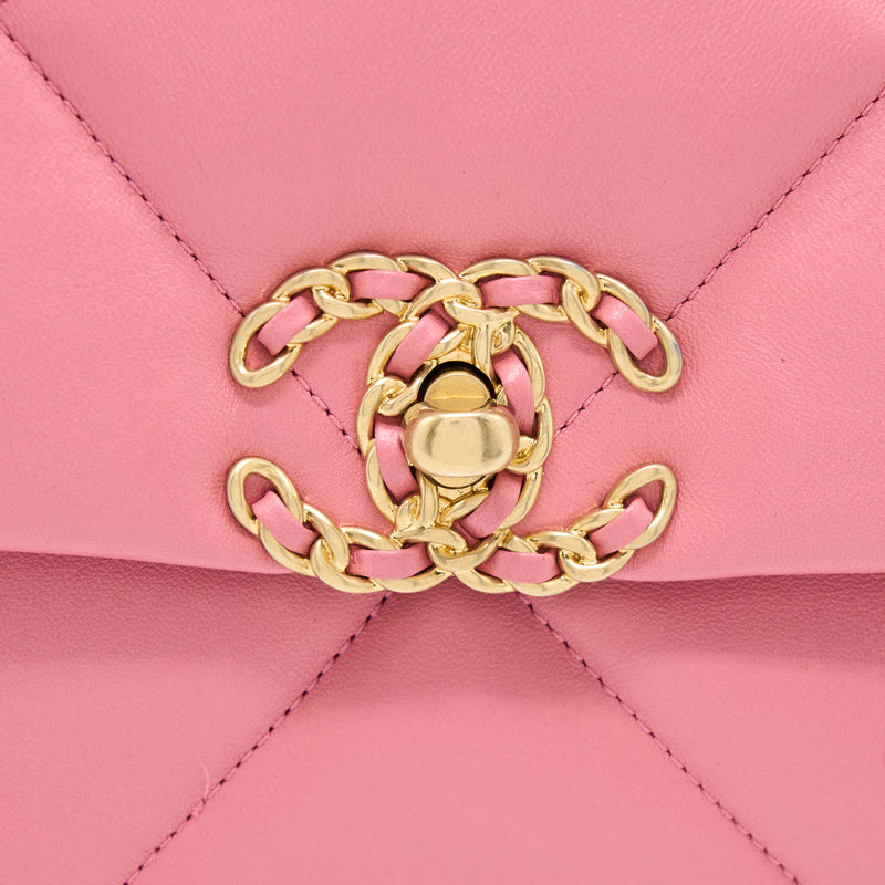 Chanel Small 19 Bag Lambskin Pink Multicolour Hardware (Microchip)