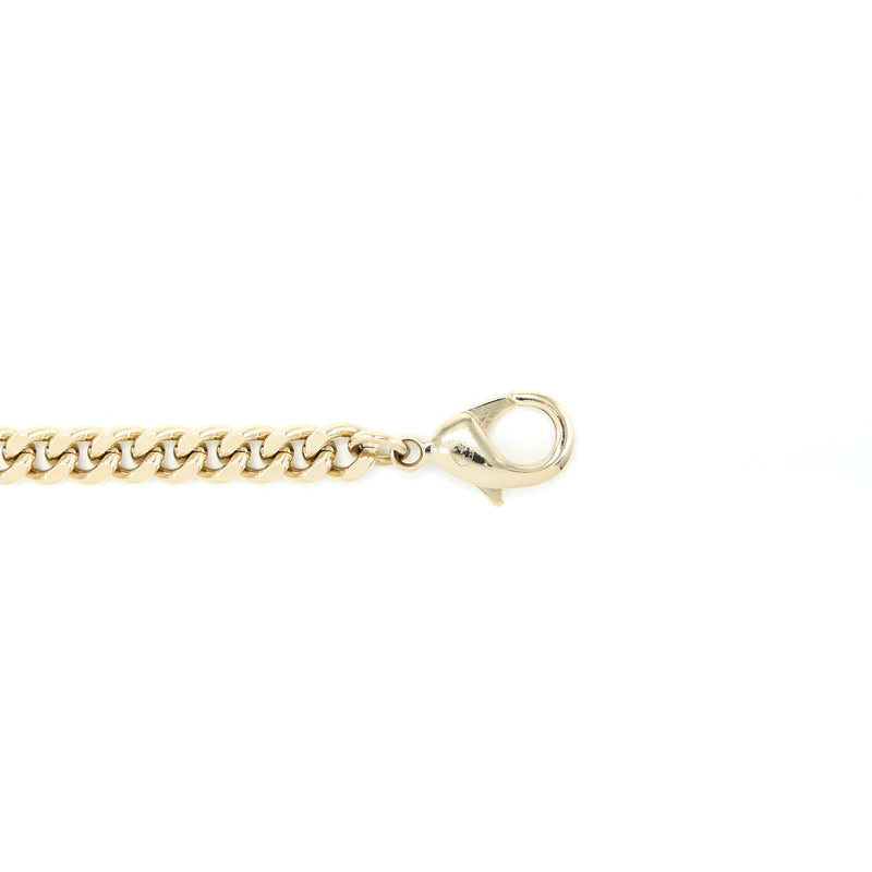 Chanel CC Logo Chain Vu Bracelet Crystal Light Gold Tone