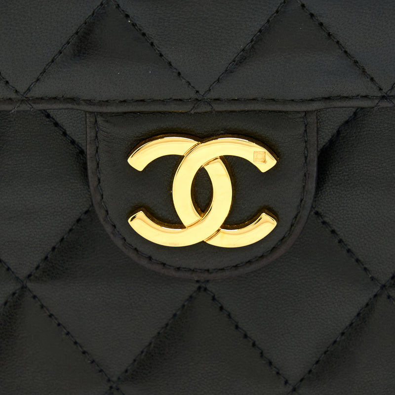 Chanel Vintage Flap Bag Lambskin Black GHW