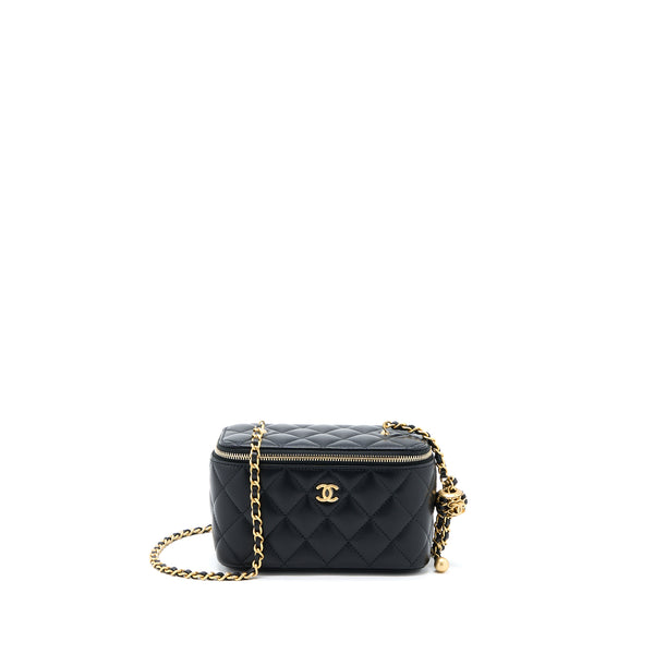 Chanel Pearl Crush Long Vanity Lambskin Black GHW