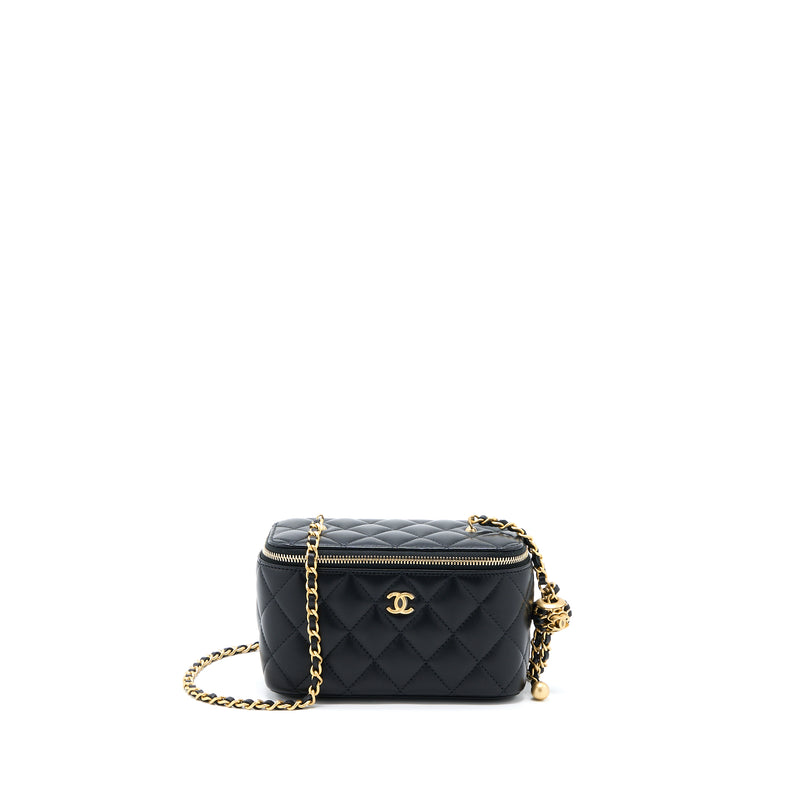 Chanel Pearl Crush Long Vanity Lambskin Black GHW