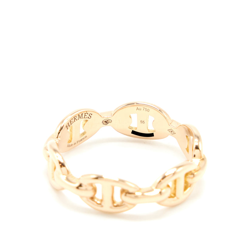 Hermes Size 55 Chaine D’ancre Enchainee Ring, Small Model Rose Gold