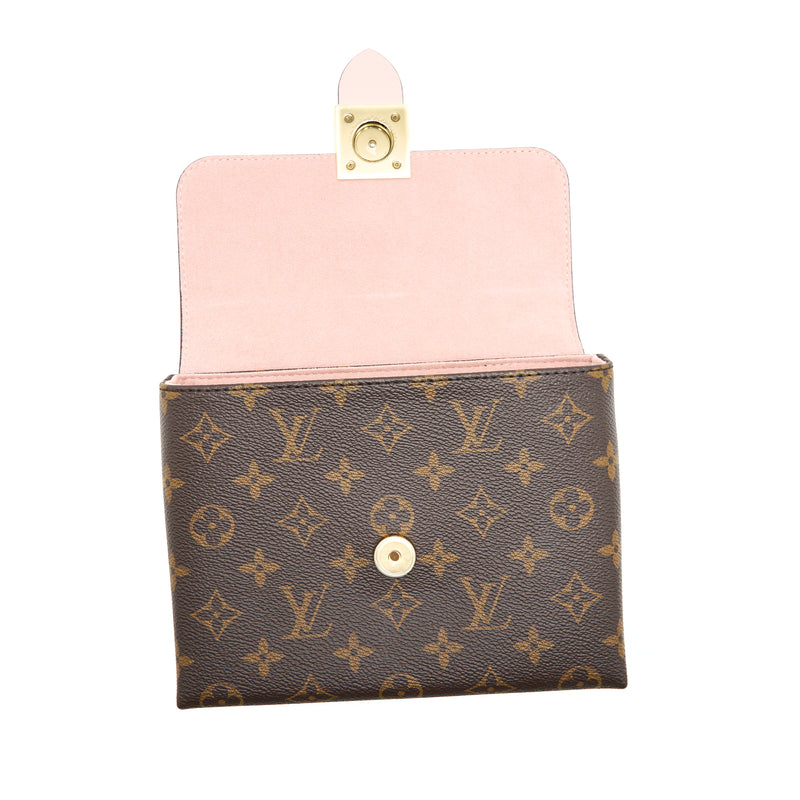 Louis Vuitton LOCKY Handbag Monogram Canvas with Leather Bb Pink