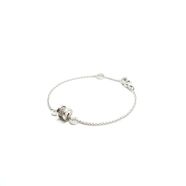 BVLGARI SIZE S/M B.ZERO1 BRACELET 18K WHITE GOLD WITH DIAMONDS