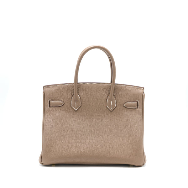 Hermes Birkin 30 Special Order Togo Etoupe/ Rose Azalee Brush Gold Hardware Stamp C