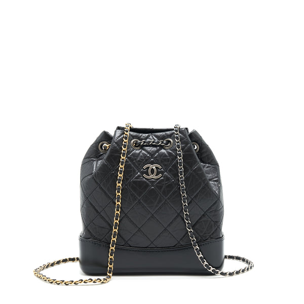 Chanel small Gabrielle Backpack black Ruthenium SHW(microchip)