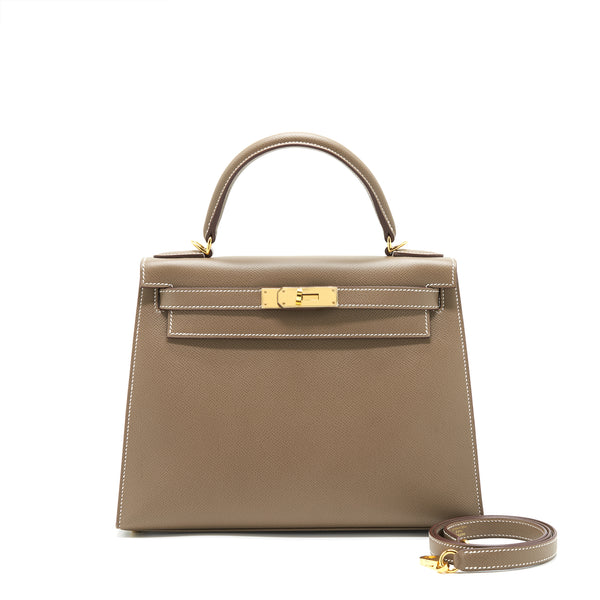 Hermes Kelly 28 Epsom Etoupe GHW Stamp Z