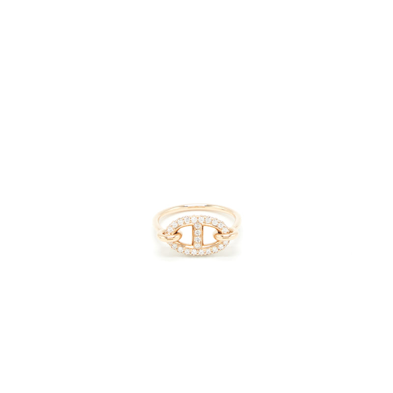 Hermes Size 51 New Farandole Ring Rose Gold With Diamonds