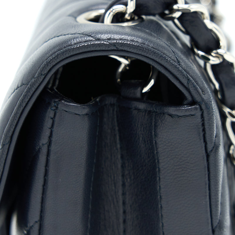 Chanel Mini Rectangular Flap Bag Chevron Lambskin Navy SHW