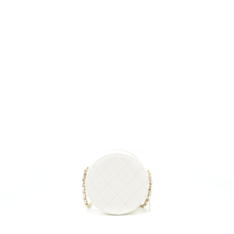 Chanel Round mini Bag Caviar white LGHW