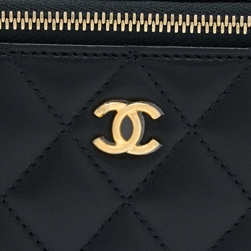 Chanel Pearl Crush Long Vanity Lambskin Black GHW