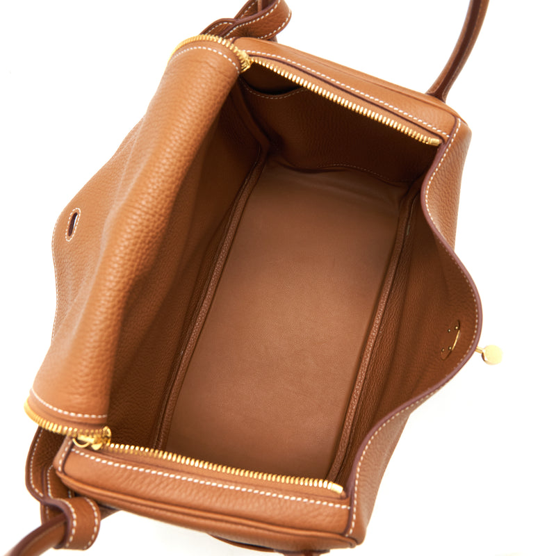 Hermes Lindy 30 Clemence Gold GHW Stamp A