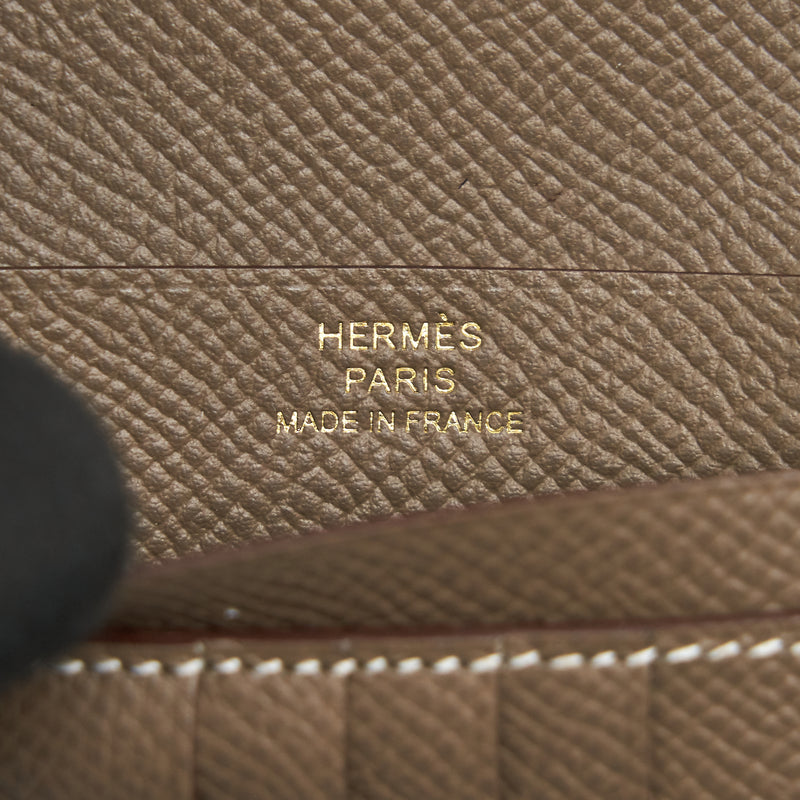 Hermes Bearn Compact Wallet Etoupe with GHW Epsom Leather