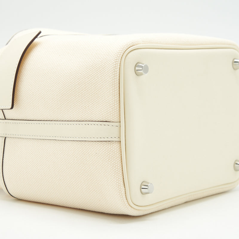 Hermes Picotin Cargo 18 Swift/Toile Canvas Ecru Nata SHW Stamp Z