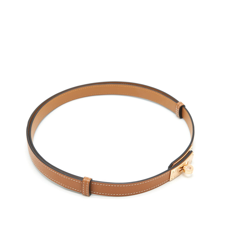 Hermes Kelly 18 Classic Belt Epsom Gold GHW Stamp Z