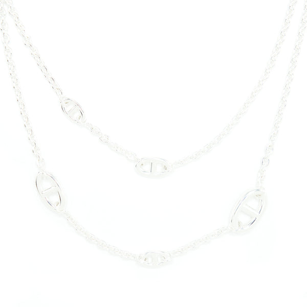 Hermes 120cm Farandole Long Necklace 925 Silver