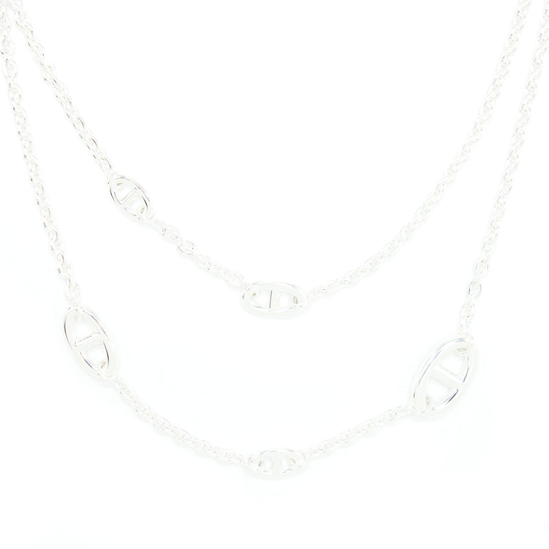 Hermes 120cm Farandole Long Necklace 925 Silver
