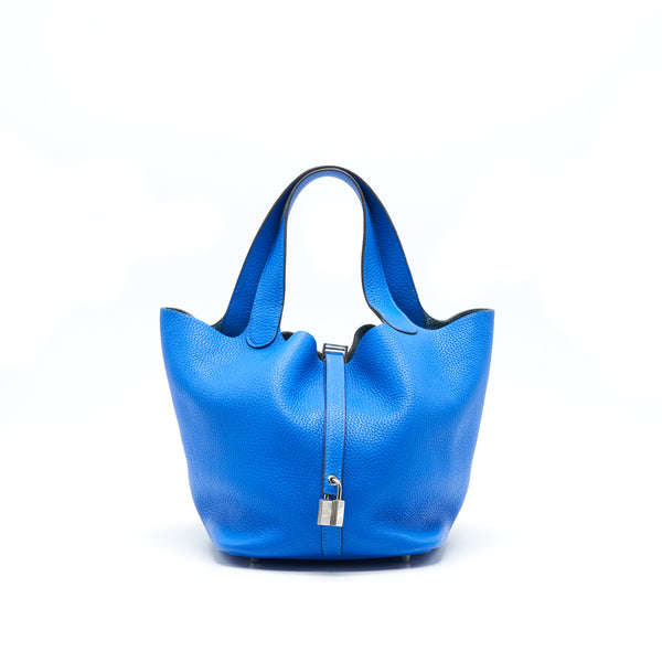Hermes picotin 22 Lock bag Tanzania Blue SHW stamp X